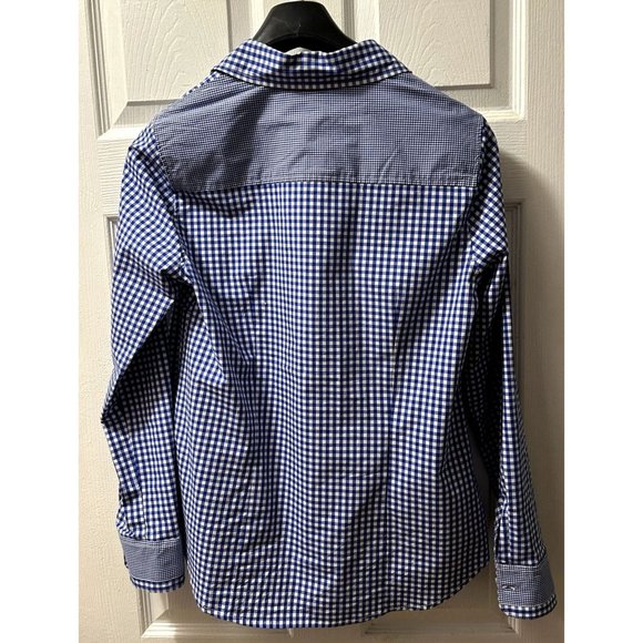 IZOD Women’s Size Large M Top Blouse Shirt Button Down Long Sleeve Stretch Blue - Picture 9 of 9
